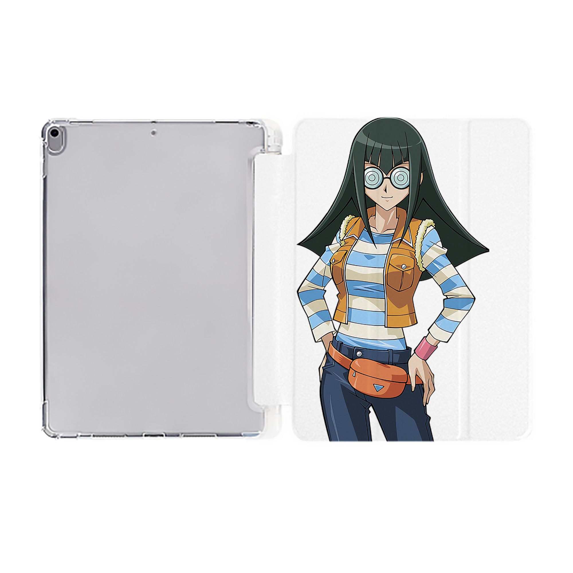 （画像用） 遊☆戯☆王 Yu-Gi-Oh! IPad ケース ペン収納付き 三つ折りスタンド PUレザー×シリコン 対応機種9.5/10.5/10.9インチ